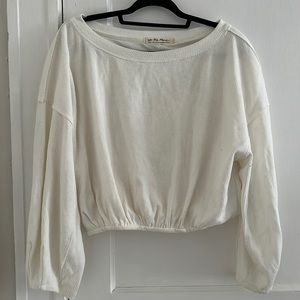 Free People cream cinched waist size small shirt